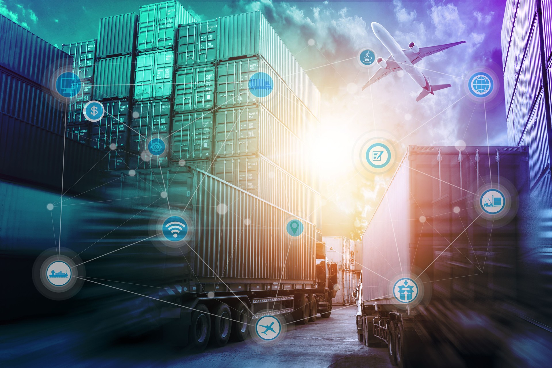 Global logistics network concept and wireless communication network